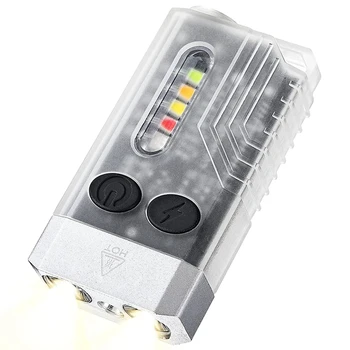 1 Kos Mini LED Keychain Svetilka, Polnilne Žep Baklo Majhen Zmogljiv Gorilnik IPX4 S 14 Načini