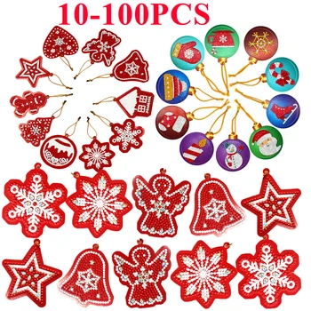 10-100 KOZARCEV DIY Diamond Slikarstva Posebno Obliko Polni Sveder Božično Drevo Obesek Visi Ornament Natalne Navided Božični Dekor