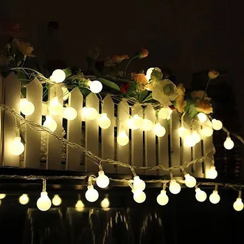 10/20/30/50m Božič Garland na Prostem LED Žogo za Niz Luči Pravljice Žogo Lučka za svate, Dekoracijo Doma Počitnice Razsvetljavo