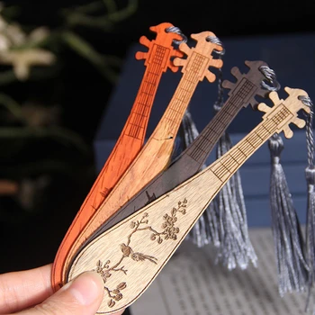 1pcs Kitajski Stil Klasične Lesene Carving Pipa Zaznamki Cvet Ptica Knjiga Imetnik Študentov Branje Dodatki Darila Tiskovine