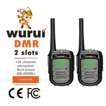 2 kos Wurui DP168 DMR walkie talkie digitalni prenosni mini strokovno Two-way radio radio ham priročno Mobilne policijske uhf vhf, 10km