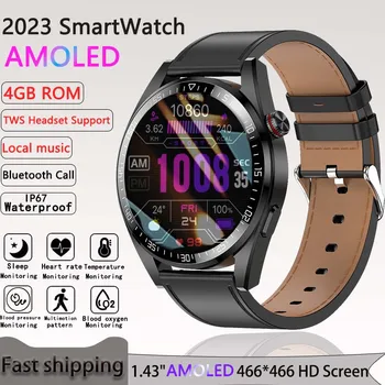 2023 Bluetooth Klic AMOLED 466*466 zaslon Smartwatch Moških, 4GB RAM Športna Fitnes Sledenje Nepremočljiva smartwatch Android, IOS+box
