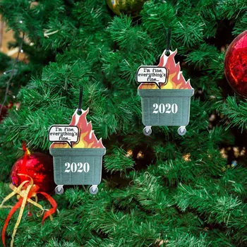 2023 Dumpster Ogenj Božični Okras Božično Drevo Leseni Obeski Zamenjava Kristali za Lestenci Teardrop