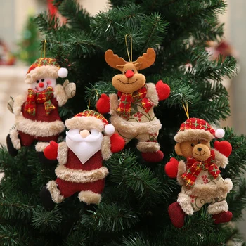 2024 Božični okraski Božič lutke, ples starejši ljudje, jelena nosi krpo majhne figurice viseči okraski