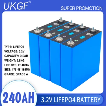 3.2 v 240ah Lifepo4 Baterija za Polnjenje 12v 24v 48v Litij-Železo Fosfat Razred A Celice Za Sončne Energije Sistema za Shranjevanje Davčna Brezplačna,