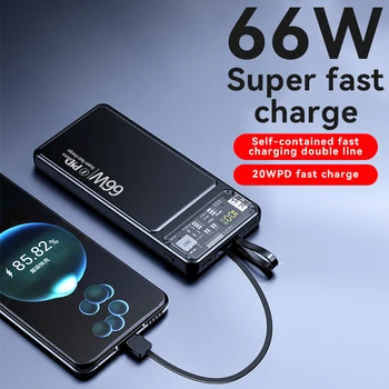 66W Moči Banke 30000mAh Super Hitro Polnjenje, Power Bank Prenosni Polnilec Digitalni Prikaz Zunanje Baterije za iPhone Xiaomi