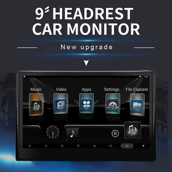 9-palčni zaslon, Android Zunanje Avto Vzglavnik Monitor MP5 Avto Zadaj Zabavni Sistem Igralec IPS Zaslon na Dotik Multimedijski Predvajalnik