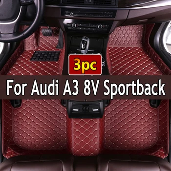 Avto predpražnike Za Audi A3 8V Sportback 2013~2019 Nepremočljiva Preprogo Anti Umazanijo Pad Luksuzno Usnje Mat Celoten Sklop Avto Dodatki 2014