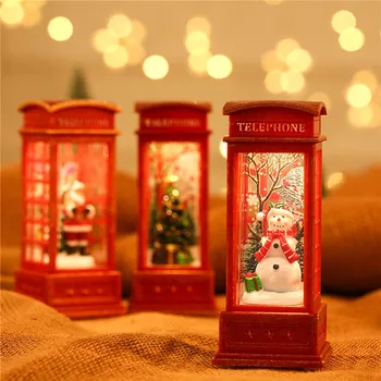 Božični Okrasek, Telefonske Govorilnice Majhne Oljne Svetilke Božično Dekoracijo Doma Dekor Božični Okraski Soba Dekor Božično Darilo