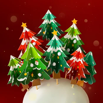 Cakesmile 2Pcs/set Vesel Božič Peko Torto Dekoracijo Santa Claus Snežaka Torto Pokrivalo Božična Drevesa Novo Leto Vložki