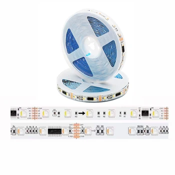 DMX512 RGBW LED Luč Pixel Trak 5050 4 v 1 SMD TM512AC Zunanje IC DC12V 24V 60LEDs/M 5M DMX RGBWW Naslovljive Trak