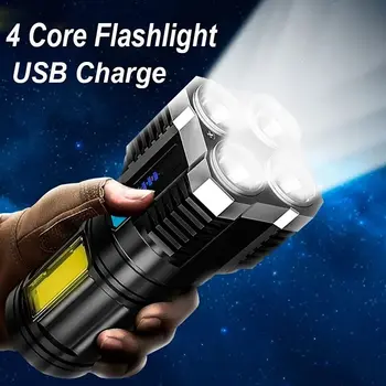 High Power LED Svetilke COB Močna Stranska Svetloba Zunanji Prenosni Doma Baklo USB Polnilna Svetilka Svetilka Svetilka