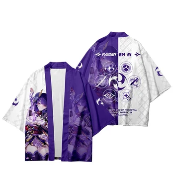 Kimono 3D Print Majica Genshin Vpliv Shenhe Cosplay Kostum Plašč Moda Haori Plašč Stranka Vrhovi Ulične Majica 2023