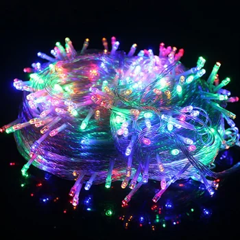 LED Garland Božično Drevo Poročno Dekoracijo Niz Luči, 10m Z Razširitvijo Nepremočljiva Pravljice Svetlobe Notranja Zunanja Svetilka 220V