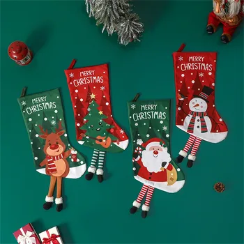 Moda Božične Nogavice, Darilne Vrečke Christmas Tree Okraski Dobave Prugasta Noge Gumdrop Božič