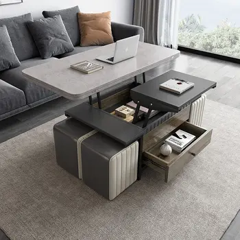 Multifunkcijski kvadratnih kava miza jedilna miza z dvojnim namenom Skandinavski slog, dnevna soba gospodinjski zložljivo mizico dvignite
