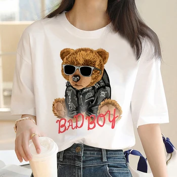 Nov poletni zabavno 3D medvedek tiskanja ženske t-shirt priložnostne O-vratu kratek rokav vrh poletje ulica trend hip hop harajuku t-shirt