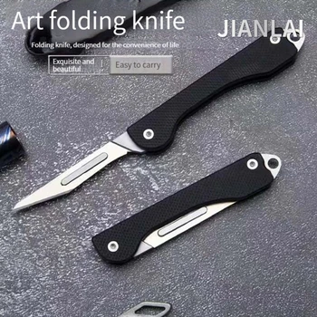 Novi Mini G10 Materiala Folding Nož Prenosni Snemljiv EOS Nož Visi Keychain Žepni Nož Kirurški Skalpel 10 Rezila Brezplačno