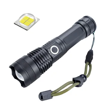 P50 Aluminij Zlitine Močno Svetlobo Svetilka Zoom Baterije Zaslon USB Polnjenje Doma Razsvetljava Zunanja Svetilka