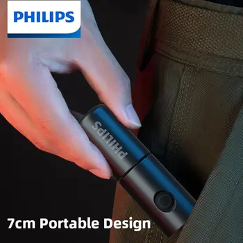 Philips Novi 7 cm LED Polnilna Mini Prenosna Svetilka 7 Razsvetljava Načini Za Pohodništvo In Potovanja samoobrambe