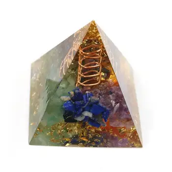 Piramida Sedmih Čaker Naravnega Kamna Orgonite Energije Kristalov EMF Varstvo Izvirno Domačo Pisarno Dekor Smolo Reiki Darilo