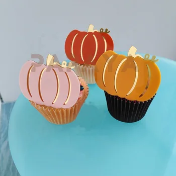 Po meri Happy Halloween dvojno plast akrilne cupcake pokrivalo set za Halloween torta dekoracijo