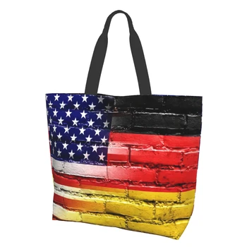 Povzetek Zda Nemčija Zastavo Ameriški Dan Neodvisnosti Zid Platno Tote Vrečko Večino Velikih Priložnostne Nakupovanje Rame Torbico