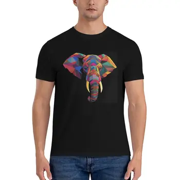 Slon Čisto Majica S Kratkimi Rokavi Za Človeka, Ki Je Geometrijska Papir Umetnost Ulične Natisnjeni T-Shirt Poletje Tshirt Plaža 100 Bombaž Oblačila