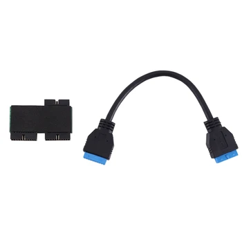 USB 3.0 19PIN Eno-Do-Dve Hub Komponente S Čipom In Modularno Design Kabel USB 19PIN HUB Motherboard 19PIN Kabel Podaljšek 1 Do 2