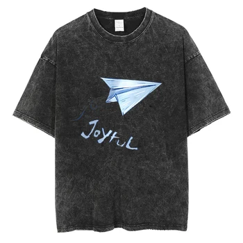Ustvarjalne Zabave Minimalističen Design, T-shirt Papir Letalo Tiskanja Tshirt y2k Harajuku Modni Moški Ženske Bombaž Letnik Prevelik Tees