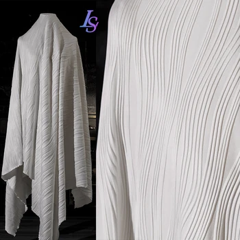 Val White Stripes tridimenzionalne Teksture Žakarske Tkanine Raztegnejo Ročno Diy Ustvarjalne Han Oblačil Oblikovalec Tkanine