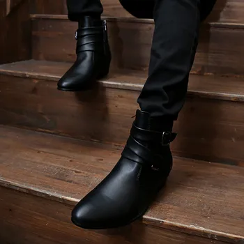 Vintage Stil Moški Čevlji za Jesen Zimo Gleženj Kratek Chelsea Boot Človek Obutev Botas Hombre Škornji za Moške Kavbojski Škornji Moški