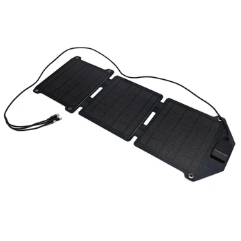 VROČE-15W Sončne Zložljiva Torba USB 5V Ultra-Tanek Sončne Prostem Pohodništvo, Ribolov Mobilni Telefon Mobilni Moč Polnilnik solarnimi
