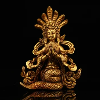 Zbrane iz čistega bakra, ročno izdelan iz čistega bakra, s pravim zlati zmaj drevo bodhisattva v vijolično baker