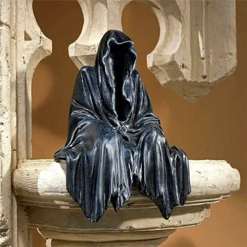 Črna Grim Reaper Kip Razburljivo Haljo Nightcrawler Smolo Namizje Figur Okraski Grozo Duha Kiparstvo Odlikovanja