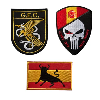 Španski Punisher Vezene GEO Logotip Značko Orel in Kača Zapestnica Proti terorizmu delovna skupina Vojaško Taktično Obliž